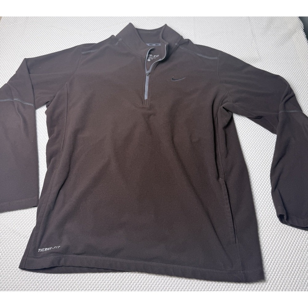 Nike Therma-FIT Quarter Zip Pullover Fleece Brown Men's XL Swoosh